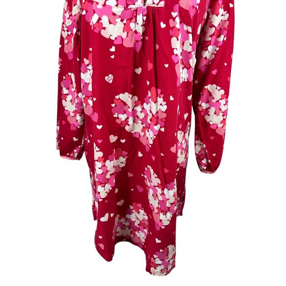 Nick & Nora Hearts Flannel Cotton Nightgown Love Valentine Red Pink XXL *Flawed - Picture 4 of 16